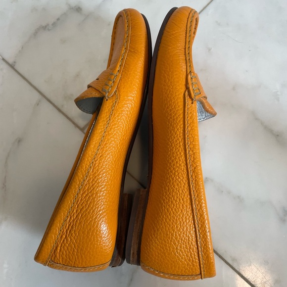 Driver Club USA Greenwich 7.5 yellow leather driving shoe flat slip-on loafers - Picture 7 of 10